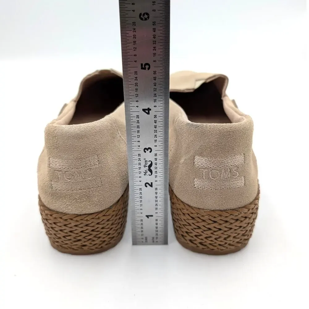 Toms Valencia Platform Espadrille Shoes Women's Oatmeal Size US7.5 EU38